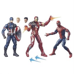 Набор фигурок Железный человек, Человек Паук и Капитан Америка "Война бесконечности" - Marvel Legends, Hasbro - фото 10117