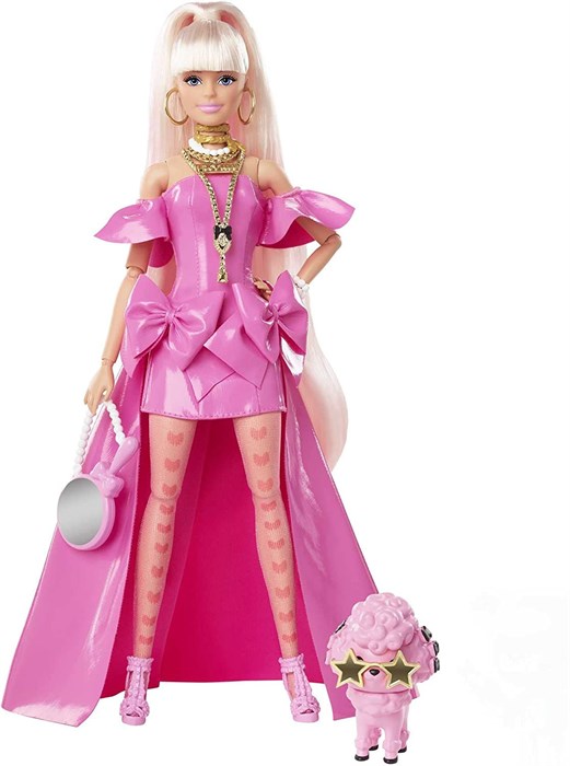 Кукла Барби Экстра #12 блондинка, Barbie Extra Fancy in Pink Glossy HHN12 - фото 11744