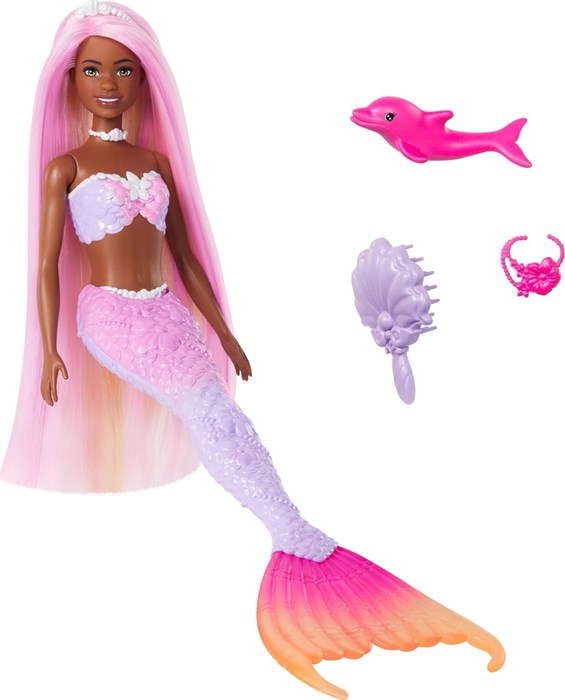 Кукла Barbie Mermaid Doll, “Malibu” with Pink Hair "- Русалочка Малибу, меняющая цвет - фото 15064